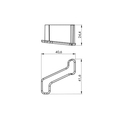 Tile caps for balcony eaves 32.2x101.8mm Cezar Graphite RAL7024 Matt
