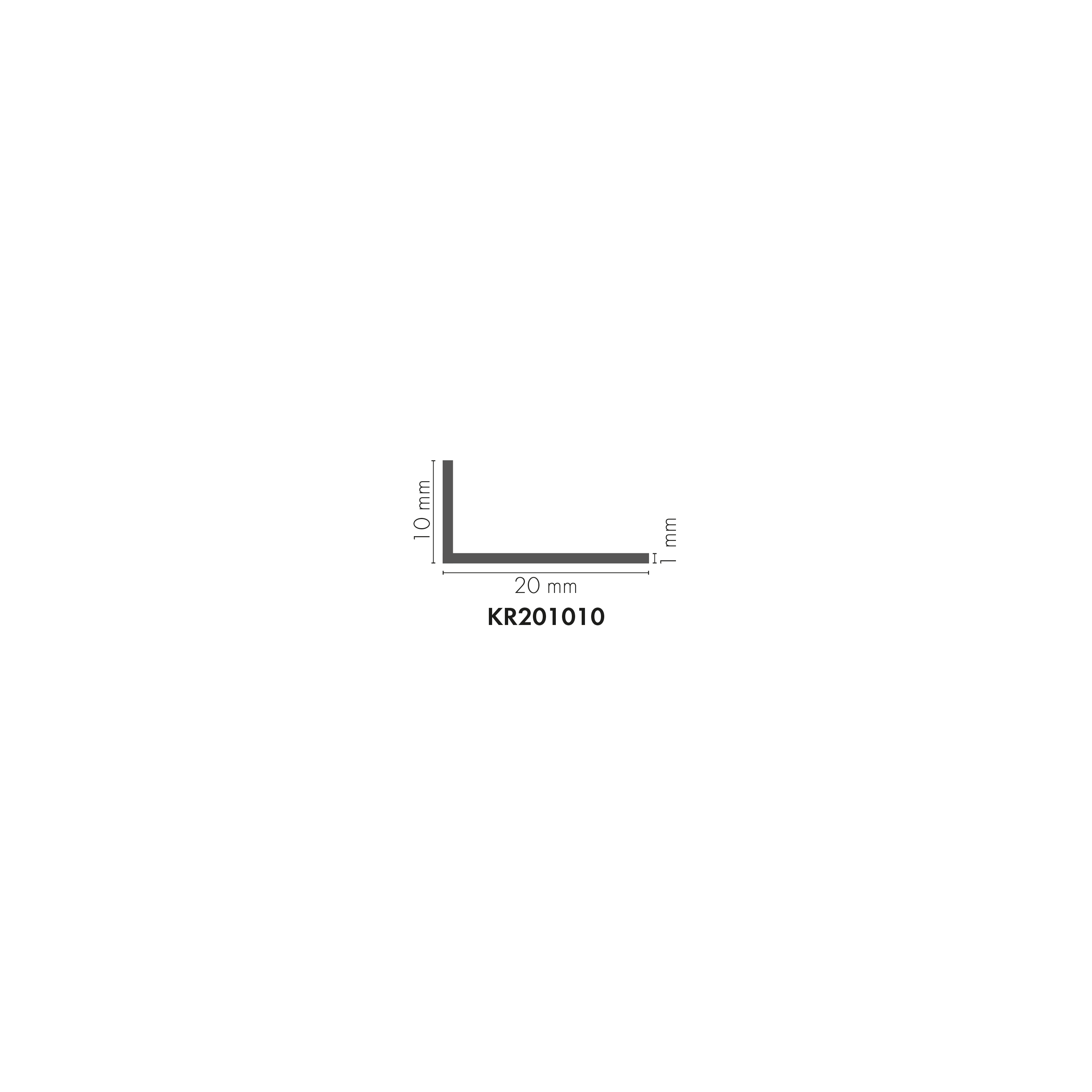 Kątownik aluminiowy 20x10x1mm Cezar Naturalny 2,50m