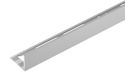 Aluminum corner tile profile 10mm Cezar Silver Matt 2.50m