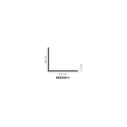 Kątownik PVC 25x20x1,1mm Cezar Biały RAL9003 Mat 2m