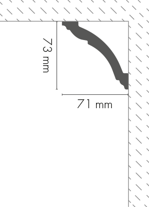 Listwa ozdobna LOC-05 Cezar Biały Mat 2,44m