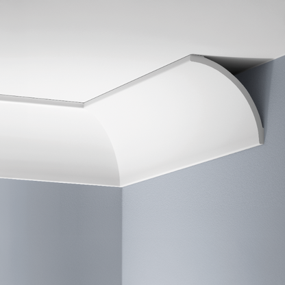 Smooth cornice strip LGG-49 glued Cezar White 2.44 m
