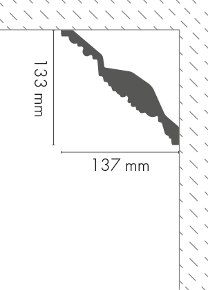 LGZ-07 Cezar White decorated cornice strip 2.40m