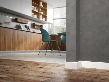 PVC skirting board Status Line 65x15mm L= 2.20m White RAL9003 [L] semi-matt varnish