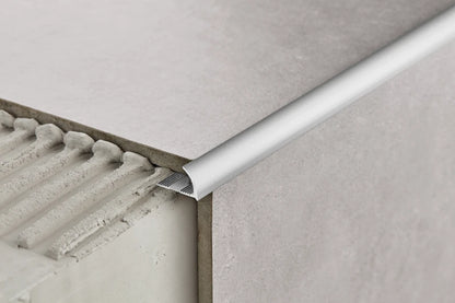 Profil do glazury ze stali nierdzewnej krawędziowy owalny 8mmx29mm Cezar Naturalny Połysk 2,50m