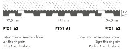 Стеновая панель THALIA01 151x12 мм, матовый белый, цвет Cezar, 2,80 м