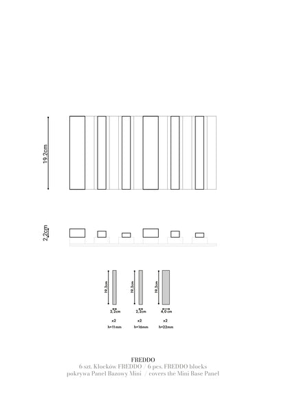 Набор строительных блоков CLICKform FREDO MURSO, белый, матовый RAL9003, 0,19 м.