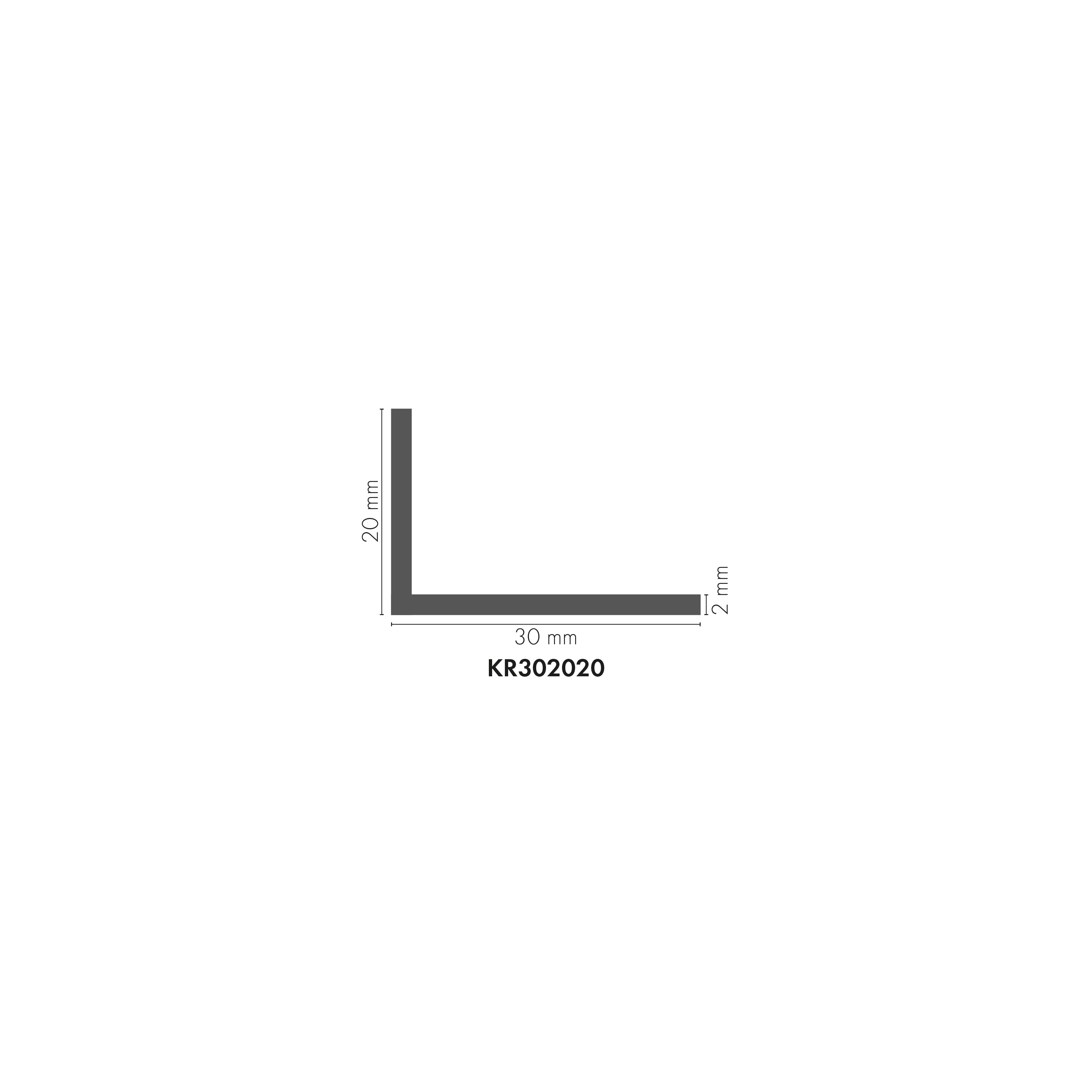 Kątownik aluminowy 30x20x2mm Cezar Naturalny 1m