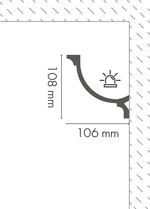 LOC-04 Cezar decorative strip, Matte White, 2.44 m