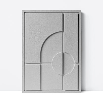 Wall Decor 500x700x18mm GEOMETRIC 1 with mounting [MMx4] MURSO Milky Grey (MG) [G] colored clay