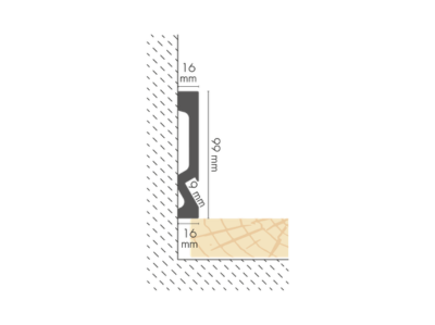 Listwa przypodłogowa LPC-29 99x16mm LED Cezar Biały Mat 2,44m