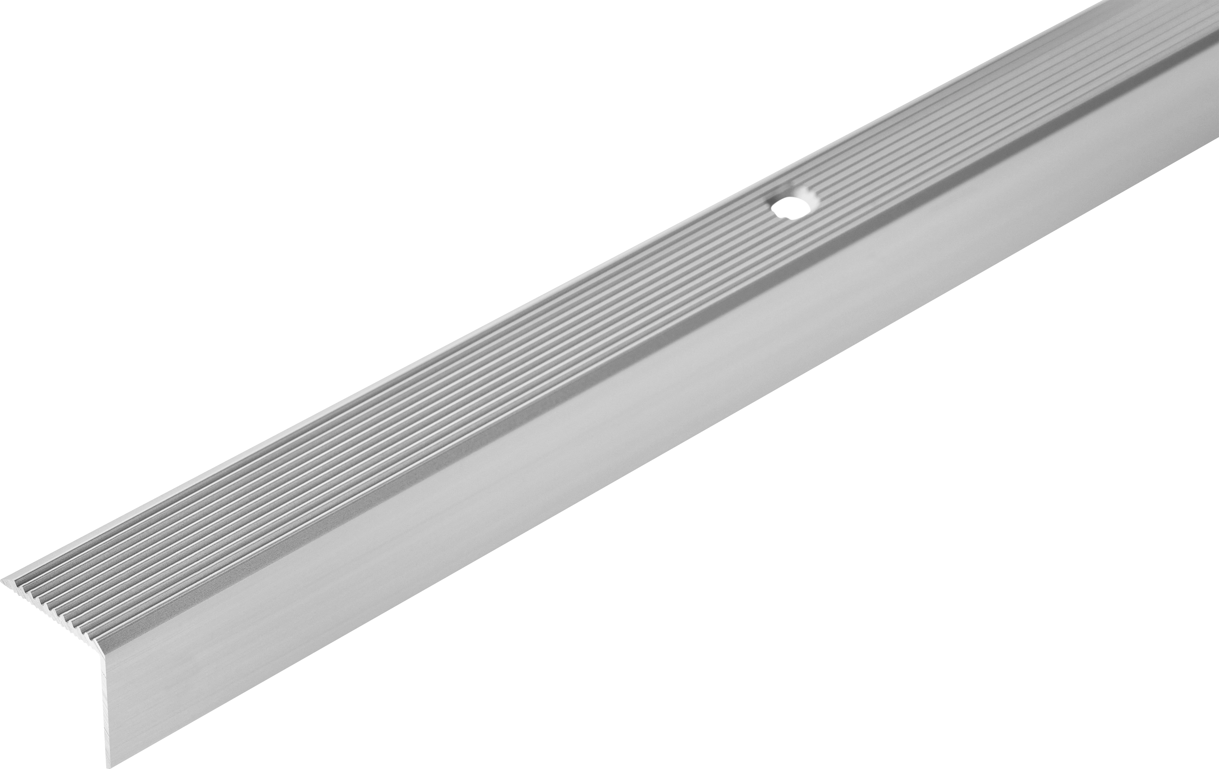 Profil schodowy aluminiowy ryflowany 20x20mm Cezar Naturalny surowy 1m