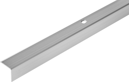 Aluminum grooved stair profile 20x20mm Cezar Natural raw 1m