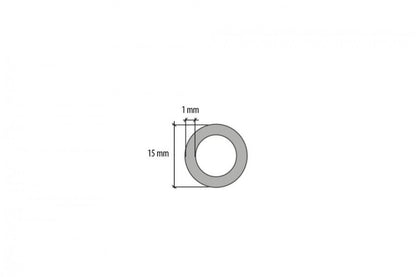 Round aluminum pipe 15x1mm Cezar Natural raw 2m