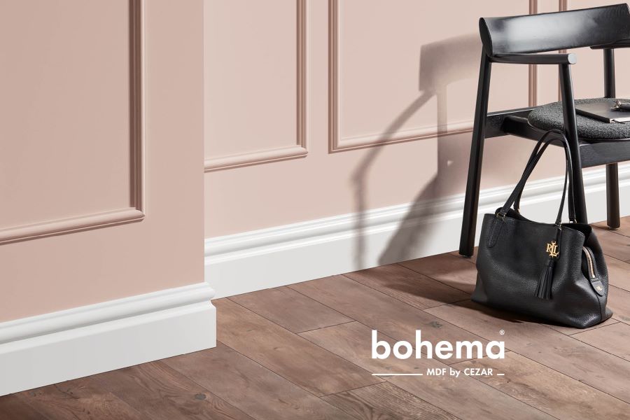 Listwa przypodłogowa MDF dekoracyjna 115x14,5mm Cezar Biały RAL9003 lakier półmat 2,20m