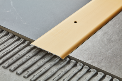 Flat aluminum threshold profile 80mm Cezar Champagne Matt 1m