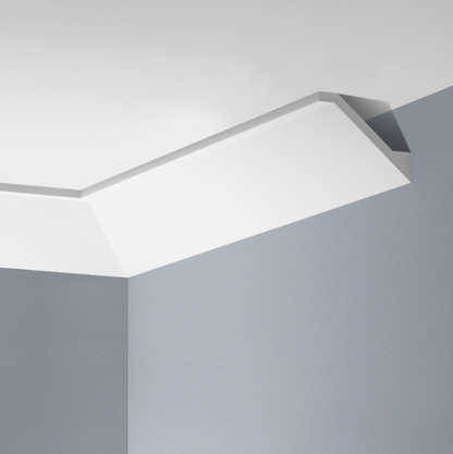 Smooth LGG-50 cornice strip, glued, Cezar White, 2.40 m