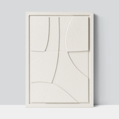 Wall Decor 350x500x18mm ABSTRACT 3 with mounting [MMx4] MURSO Bianco (BO) [G] colored clay