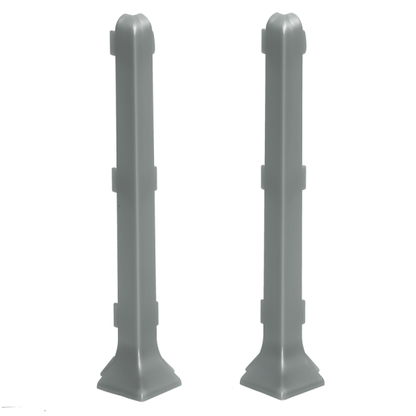 Narożnik zewnętrzny do listwy przypodłogowej 100mm 1kpl=2szt Cezar Platyna El-Poler Szczotkowany Połysk