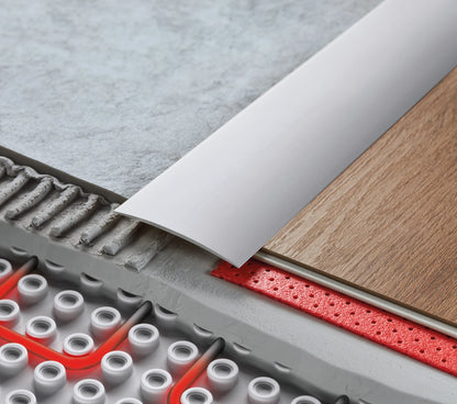 Oval aluminum threshold profile 80x5.1mm glued Cezar Silver Matt 1m