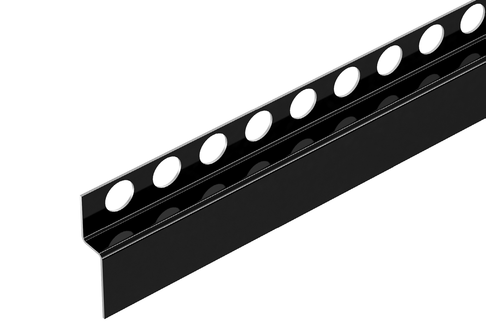 Profil do glazury brodzikowy THERMA LINE spad. czołowy 51x1mm Cezar PVD Czarny połysk 1,3m