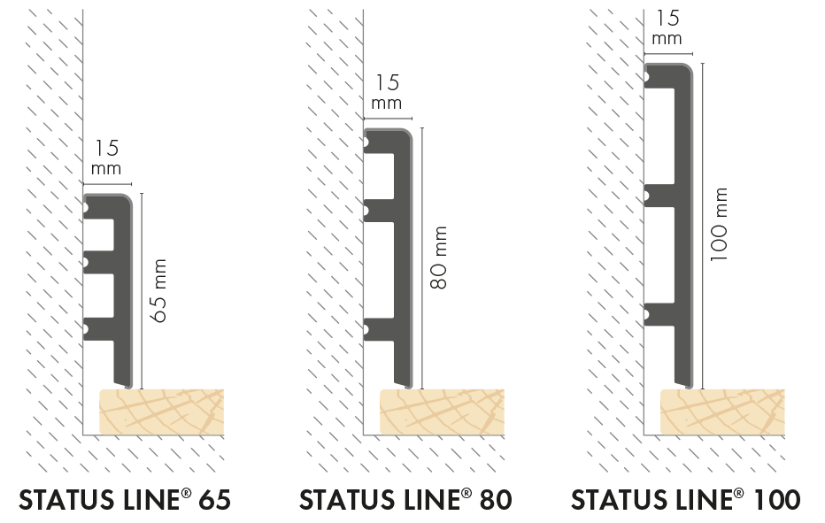 Listwa przypodłogowa PVC Status Line 65x15mm CEZAR Biały RAL9003 półmat 2,20m
