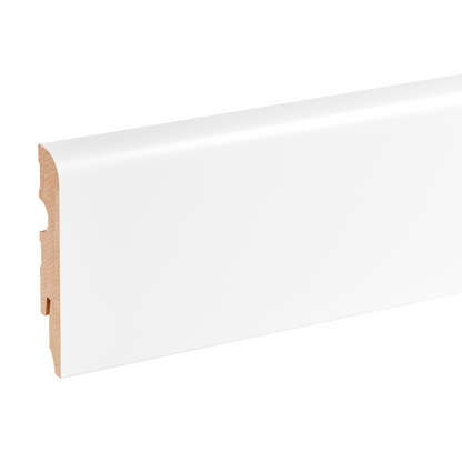 MDF strip 80x14.5mm R3 Corner [1set=18pcs] L=0.38m White RAL9003 semi-matt veneer