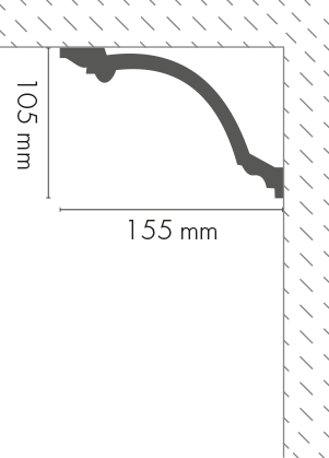 Listwa gzymsowa gładka LGG-19 Cezar Biała 2,40m