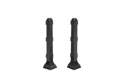 Наружный угловой профиль для плинтуса 80 мм, 1 комплект = 2 шт., цвет Cezar, темно-серый, матовый RAL7021.