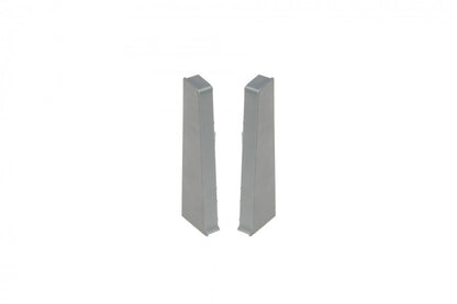 Zaślepki do listwy przypodłogowej Hi Line 23,4x75mm 1kpl=2szt(L+P) Cezar Aluminium szczotkowane Mat