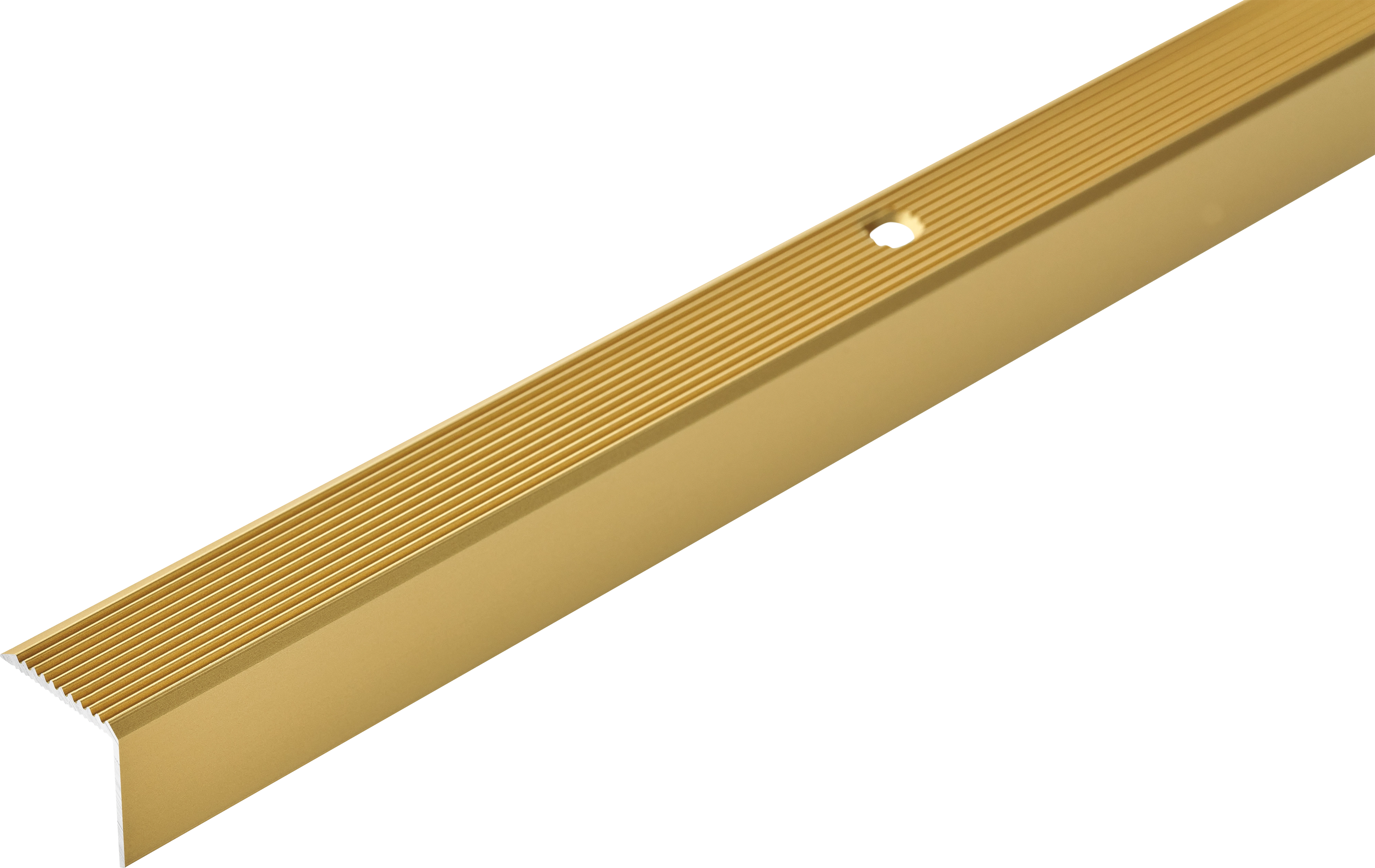 Profil schodowy aluminiowy ryflowany 20x20mm Cezar Złoty Mat 1m