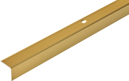 Grooved aluminum stair profile 20x20mm Cezar Gold Matt 1m