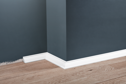 LPC-01 skirting board 21.6x21.6mm Cezar White RAL9003 Gloss 2.44m