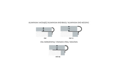 Semi-circular aluminum stair profile Cezar Golden Matt 2.50 m
