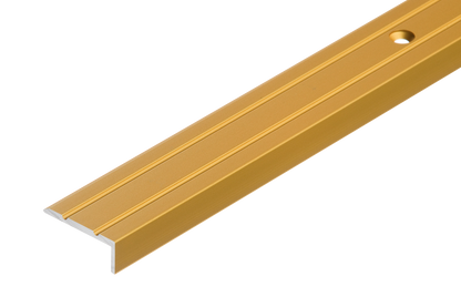 Profil schodowy aluminiowy wąski 25x10mm Cezar Złoty Mat 2,70m