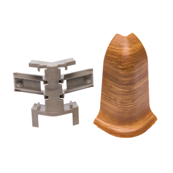 External corner + RAK for Classic skirting board 22x59mm 1 set = 2 pcs (NZ + RAK) Cezar Piast Oak Matt