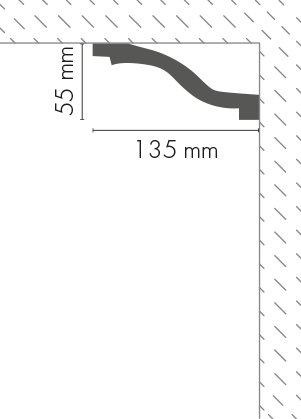 Smooth cornice strip LGG-10 Cezar White 2.40m