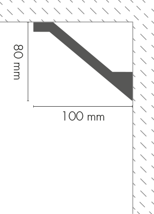 Smooth LGG-50 cornice strip, glued, Cezar White, 2.40 m