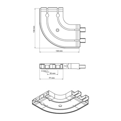 Łuk zakończeniowy PVC do szyny PROLINE2 1kpl=L+P Cezar Biały