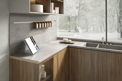 Aluminum countertop strip, left side, 22mm, Cezar Champagne Matte, 0.62m