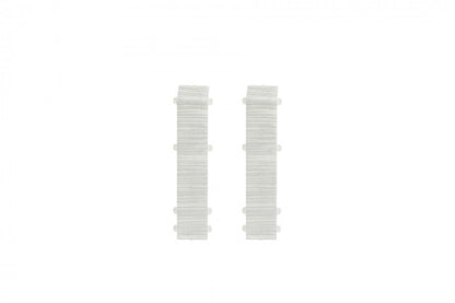 Hi Line skirting board connector 23.4x75mm 1 set = 2 pcs Cezar Brushed Aluminum White Matt