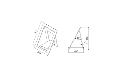 Kobyłka drewniana 600x775x15mm CEZAR 0,775m