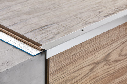 Grooved aluminum stair profile 20x20mm Cezar Gold Matt 1m