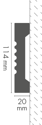 Listwa naścienna gładka LNG-17 Cezar Biały 2,44m