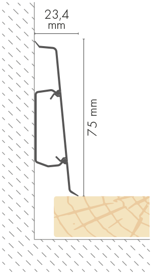 Listwa przypodłogowa PVC Hi Line 23,4x75mm Cezar Dąb Klasyczny Mat 2,50m