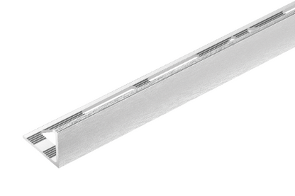 Алюминиевый угловой профиль для плитки 10 мм Cezar Silver El-Poler Brushed Gloss 2,50 м