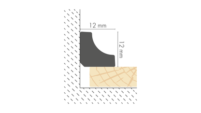 Ćwierćwałek MDF wklęsły 12x12mm Cezar Biały RAL9003 Mat 2,20m