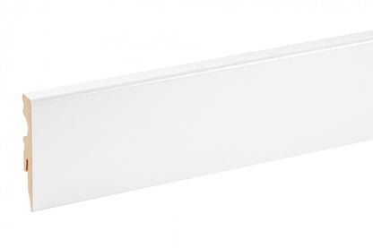 Listwa przypodłogowa kwadratowa MDF 58x14,5mm Cezar Biały RAL9003 okleina półmat 2,20m