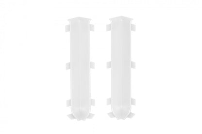 Внутренний угловой профиль для плинтуса 100 мм, 1 комплект = 2 шт., цвет Cezar White, матовый RAL9003.