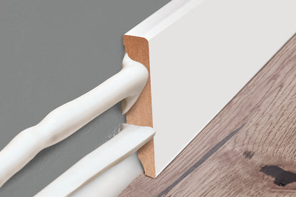 Listwa przypodłogowa zaokrąglona MDF 80x13mm Cezar Biały RAL9003 okleina półmat 2,20m